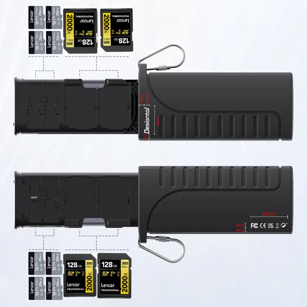 Drone Camera Waterproof - Desiontal High-Speed 2-in-1 Card Reader Storage