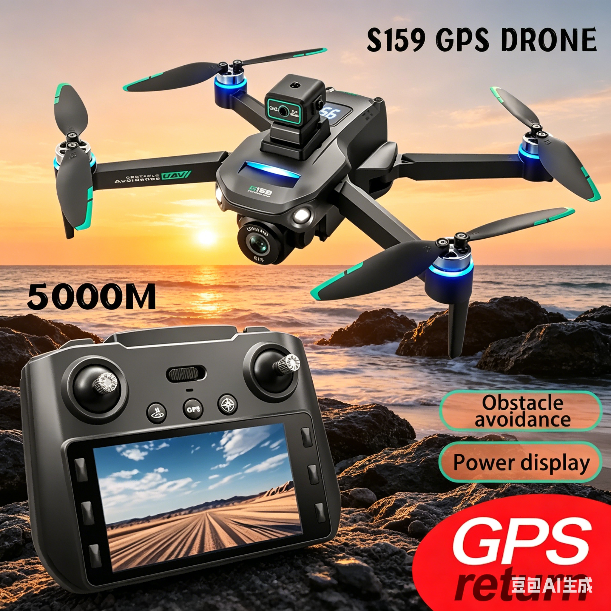 Drone Camera 4K - S159 GPS Drone 4K Profesional Dual