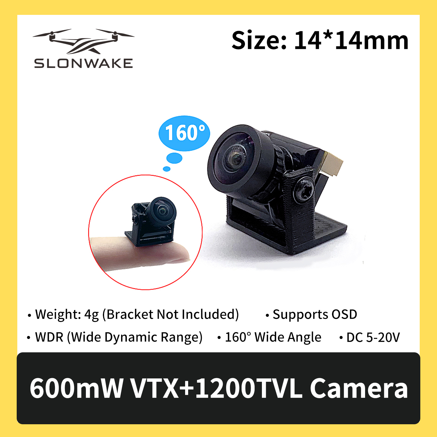 SLONWAKE 5.8G 600mW 7-24V FPV  - Drone Camera Wide Angle incelemesi ve fiyatı