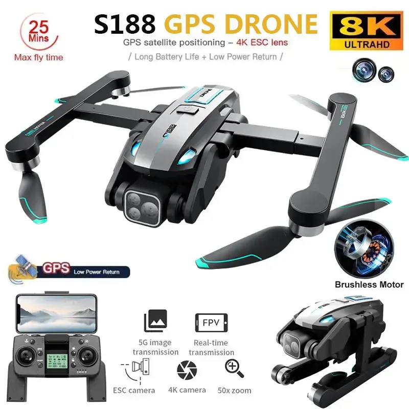 S188 Professional 8K GPS Drone - Drone Camera 4K incelemesi ve fiyatı